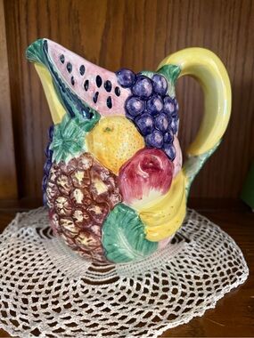 Vintage Takahashi San Francisco hand painted ceramic pitcher/ vase